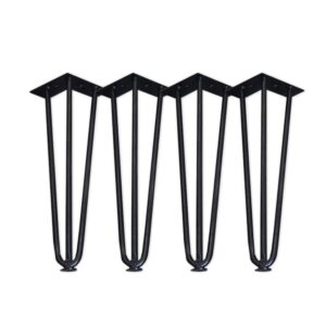 Hairpin poten - Staal - Zwart - 42cm - Set van 4