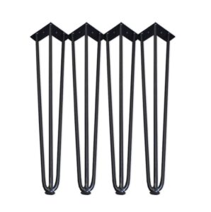 Hairpin poten - Staal - Zwart - 72cm - Set van 4