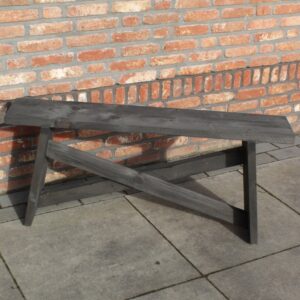 Steigerhouten Bankje X Zwart 100x20x45cm