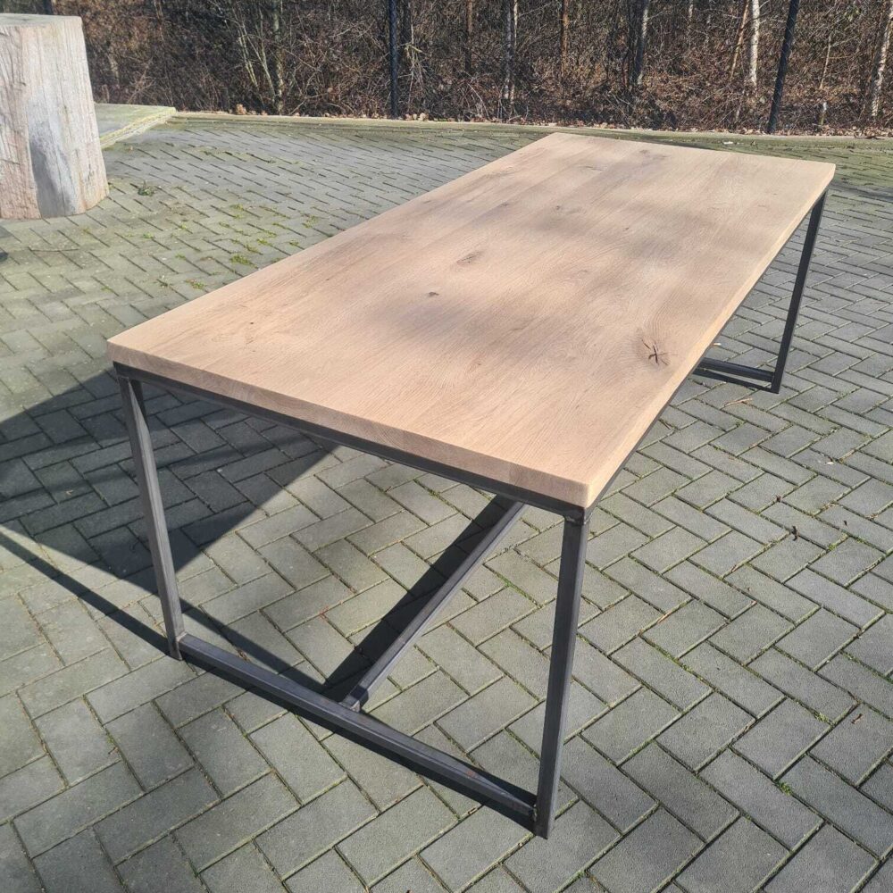 Eet Tafel Eiken - Stalen Frame