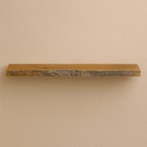 Zwevende Wandplank Oud-Eiken Boomstamrand 25 mm – Op Maat